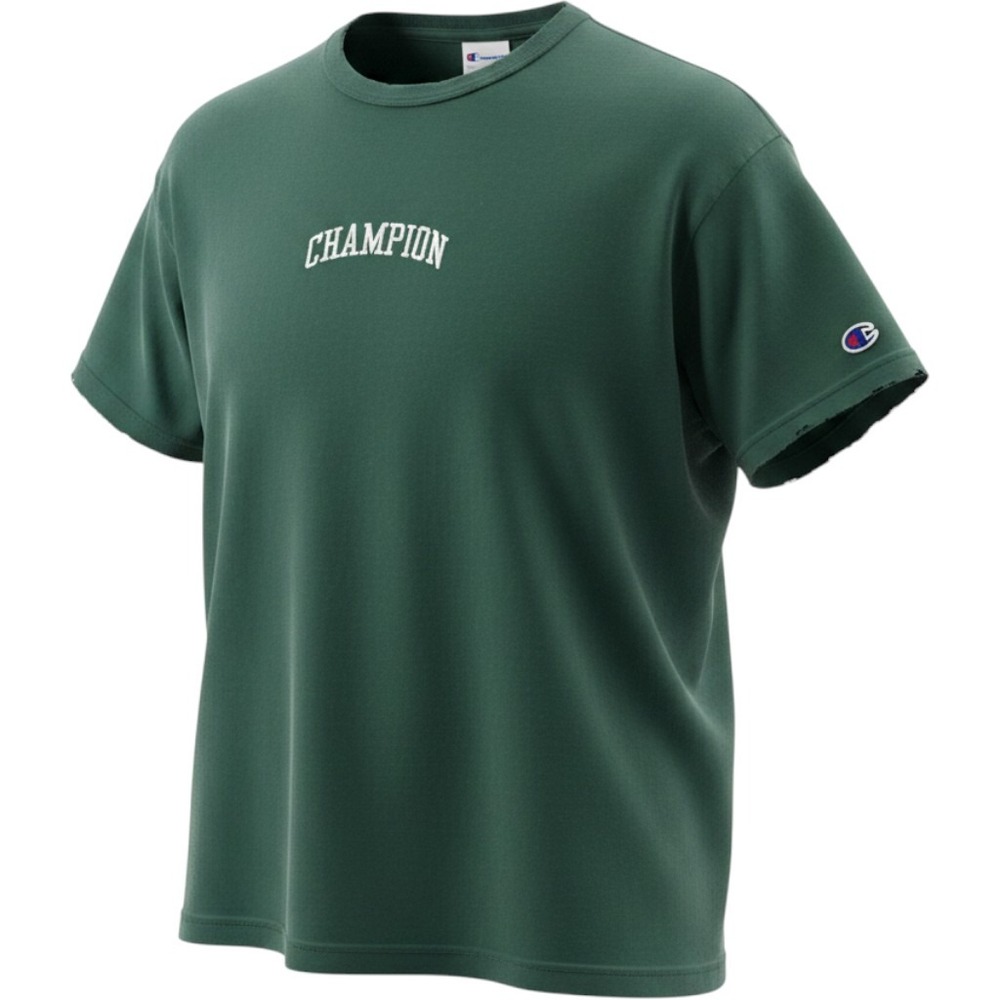 Champion T-Shirt Womens Small Green Good Athletic Club Embroidered Logo Tee